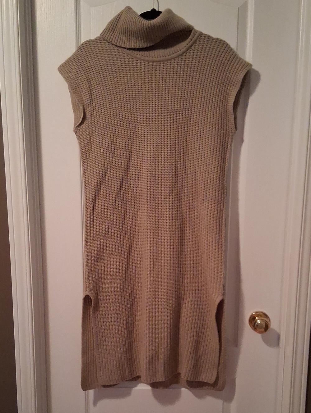 Sleeveless Turtleneck Knit Midi Dress
